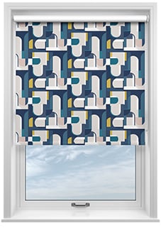 Archways, Navy - Twist&Fit Roller Blind